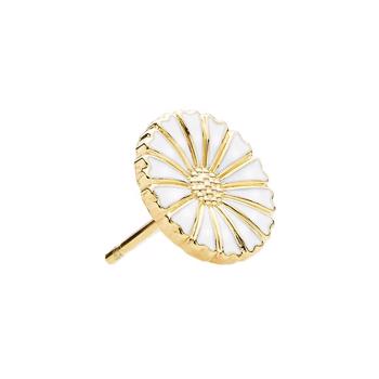 11 mm 925 silver Marguerite earring in white with gold plating from Lund Copenhagen